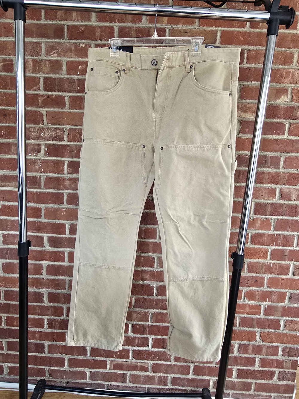 Copper Rivet Men's Khaki Work Jeans - Durable Carpenter Style